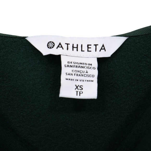 NWT Athleta Puruna Wrap Oversized Drapey Sweatshirt Dark Forest Green Size XS - Picture 9 of 11